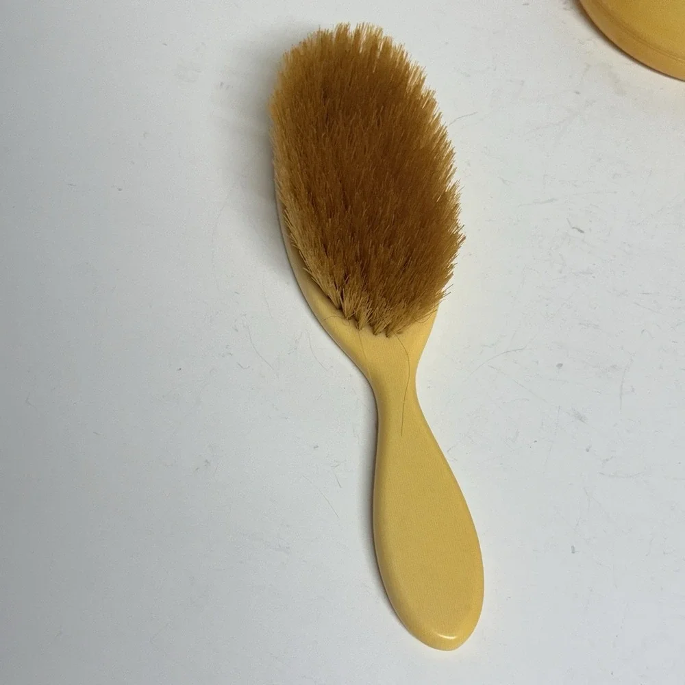 Vintage Celluloid Vanity Dresser Set Brushes Clothing Brush Powder Jar With Lid‎